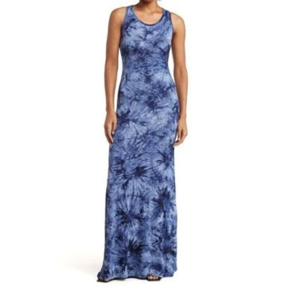 Rolla Coster blue tie dye racerback maxi dress M